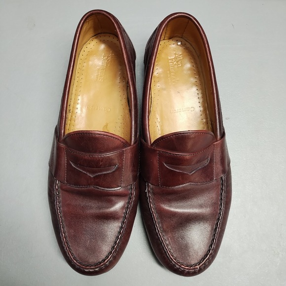 Allen Edmonds Cameron Penny Loafers Mens 8.5EEE Burgundy Leather Slip On 42075 - Picture 6 of 9